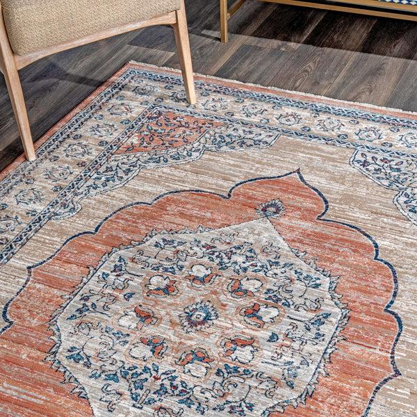 Nuloom Makenna Oriental Medallion Beige
