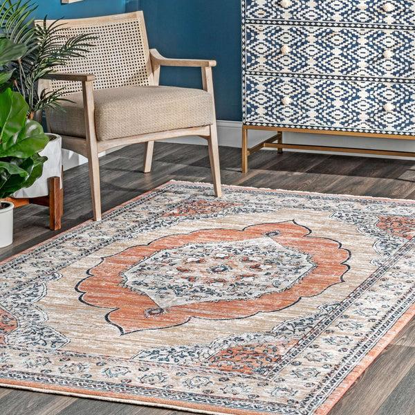 Nuloom Makenna Oriental Medallion Beige