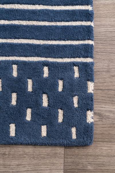 Nuloom Mandia Striped Wool Area Rug Navy