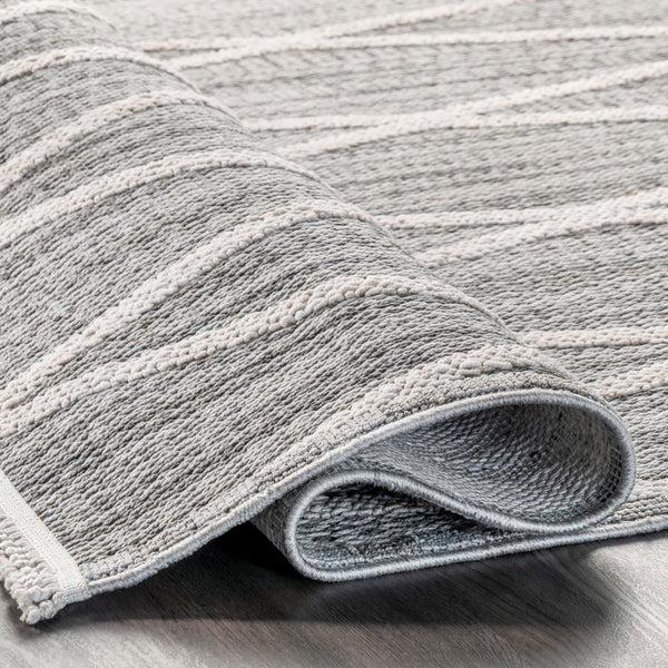 Nuloom Marcy Geometric Tasseled Area Rug Gray