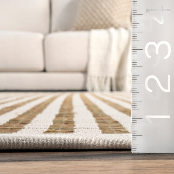 Nuloom Margie Striped Grass Area Rug Ivory