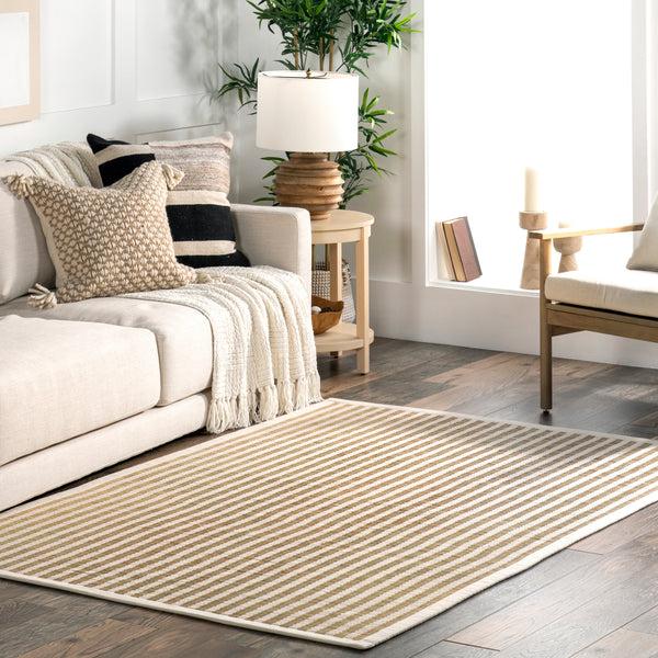 Nuloom Margie Striped Grass Area Rug Ivory