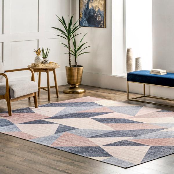 Nuloom Marianna Washable Collage Area Rug Beige