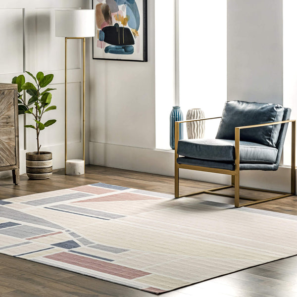 Nuloom Marla Washable Graphic Area Rug Beige