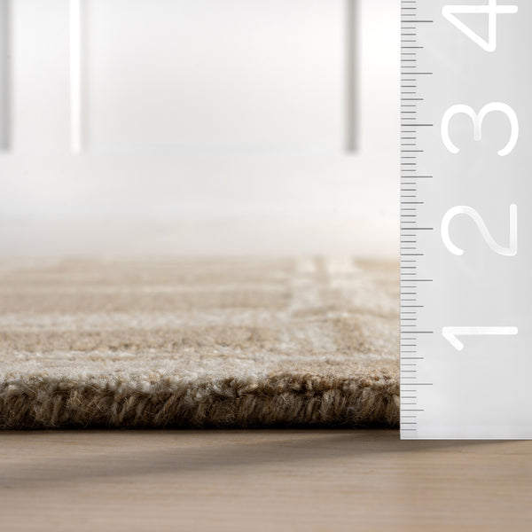 Nuloom Marlowe Bordered Wool Area Rug Beige