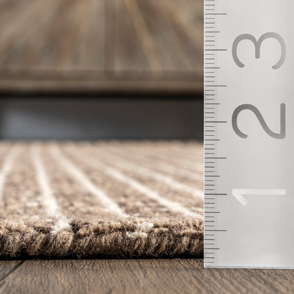 Nuloom Melrose Checked Wool Area Rug Brown