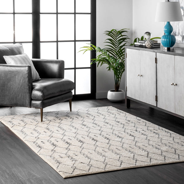 Nuloom Mila Cartouche Trellis Area Rug Off White