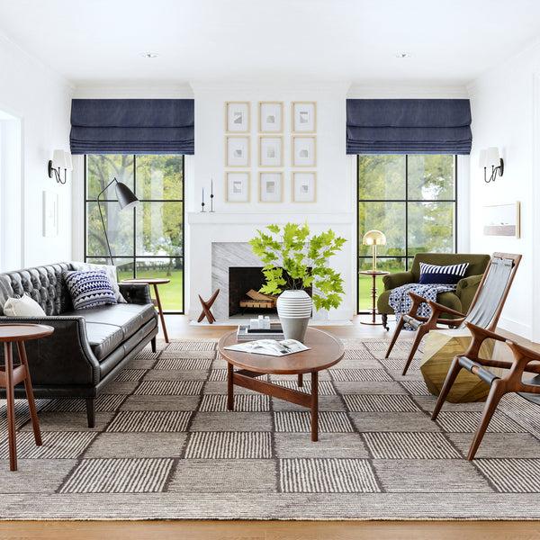 Nuloom Milo Tiled Wool Area Rug Dark Brown
