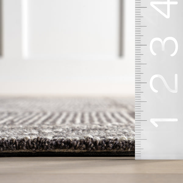 Nuloom Milo Tiled Wool Area Rug Dark Brown