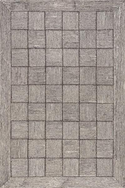nuloom Milo Tiled Wool Area Rug Dark Brown