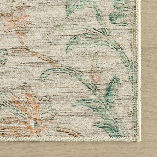 Nuloom Nuloom Mirzelle Floral Transitional Washable Area Rug Ivory