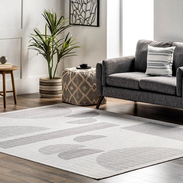 Nuloom Modern Geometric Washable Area Rug Beige