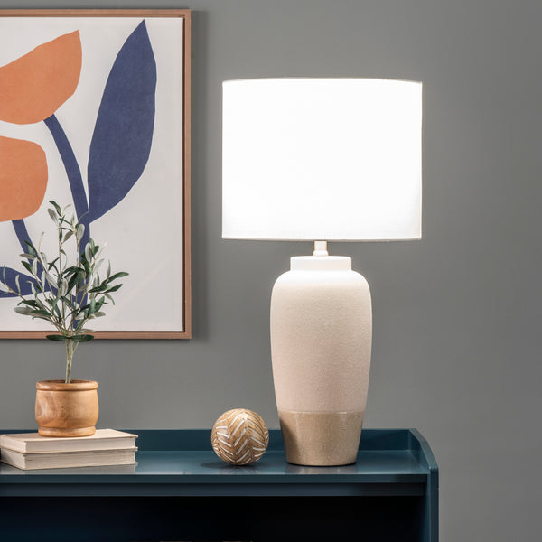 Nuloom Mora 28" Textured Ceramic Table Lamp Beige