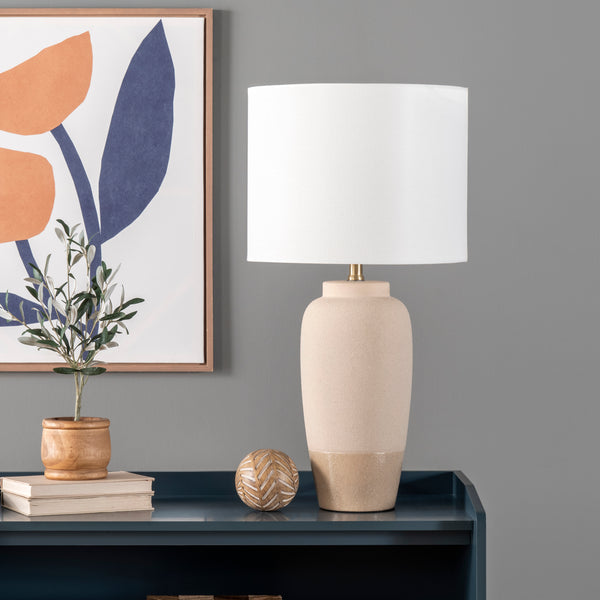 Nuloom Mora 28" Textured Ceramic Table Lamp Beige