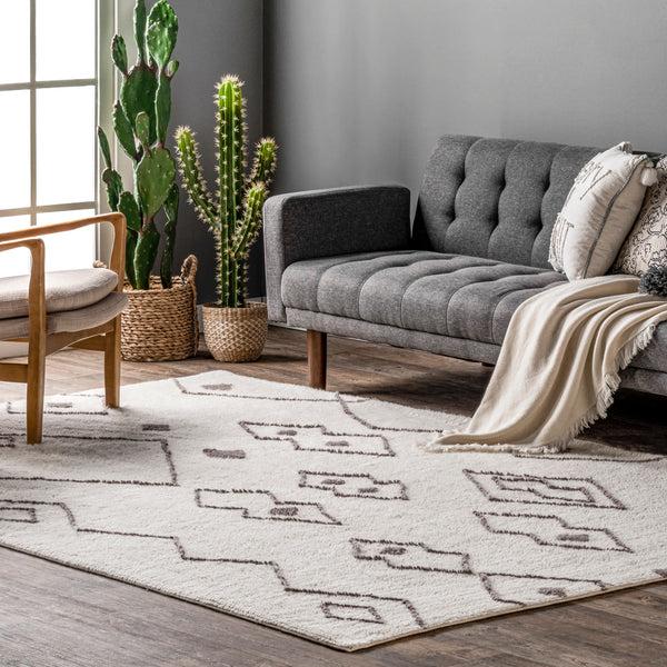 Nuloom Moroccan Wool Washable Area Rug Ivory