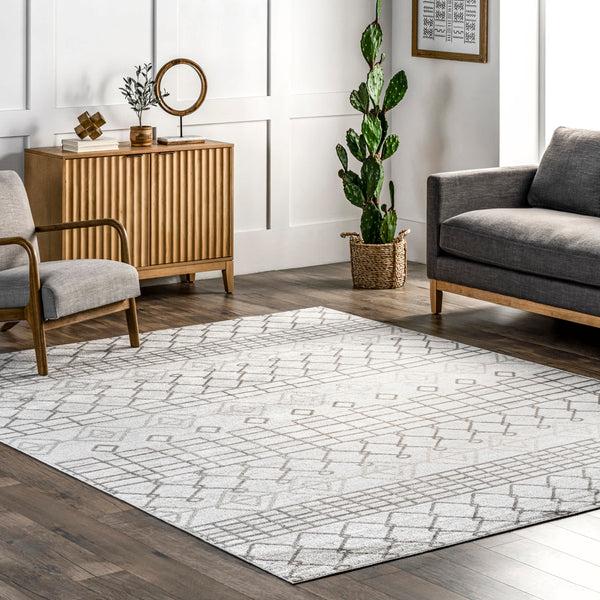 Nuloom Mya Washable Geometric Area Rug Gray