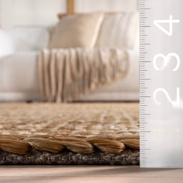 Nuloom Nava Casual Bordered Jute Area Rug Ivory