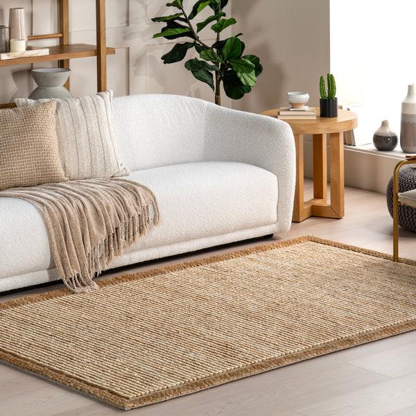 Nuloom Nava Casual Bordered Jute Area Rug Ivory