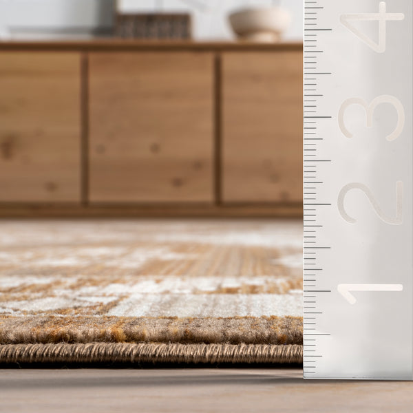 Nuloom Nettle Leaf Fringed Area Rug Brown