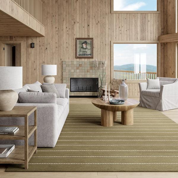 Nuloom Nightwalk Striped Wool Area Rug Olive Green