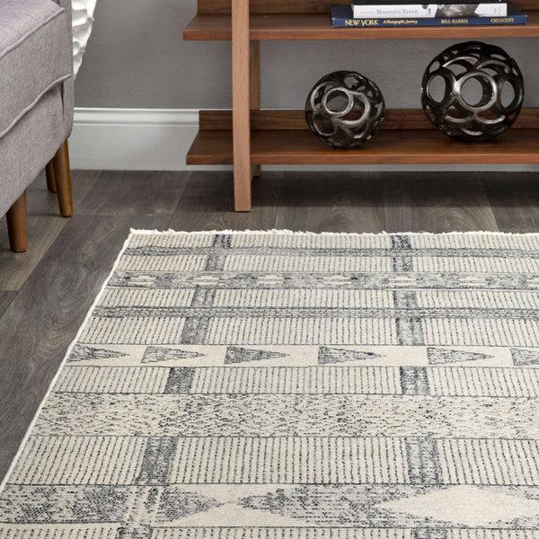 Nuloom Noelle Tribal Cross Striped Area Rug Grey