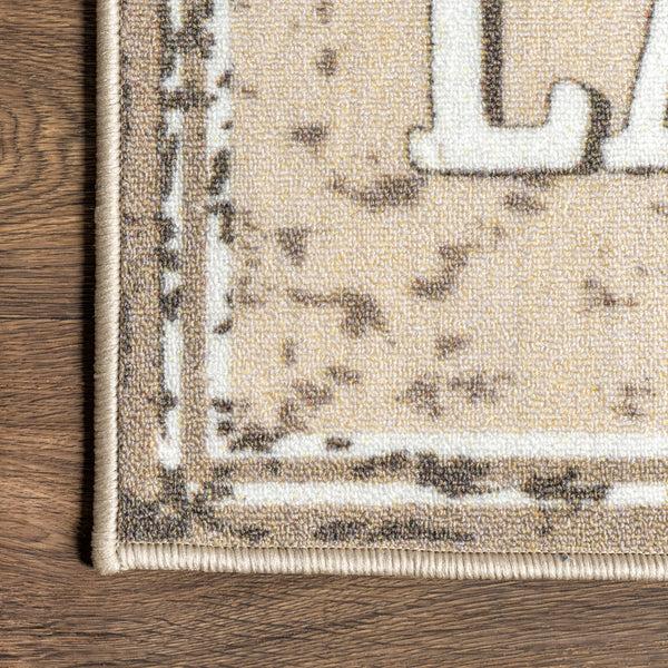 Nuloom Novelty Machine Washable Laundry Mat Beige