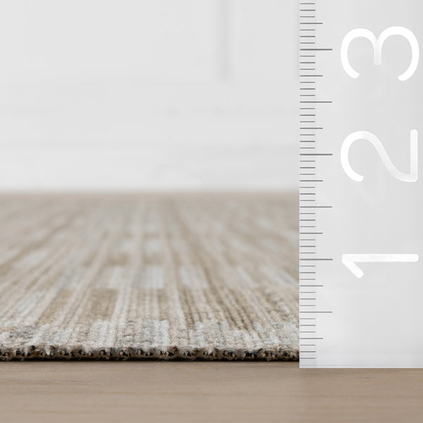 Nuloom Nuloom Novirae Modern Woven Striped Washable Rug Brown