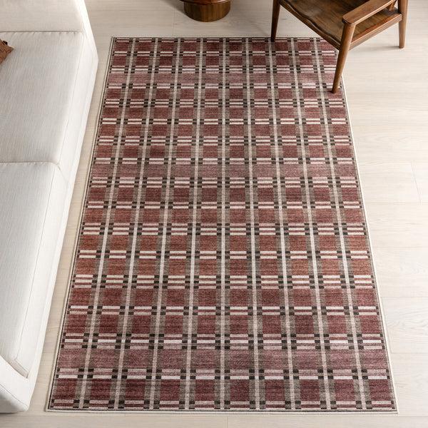 Nuloom Nuloom Uzma Plaid Area Rug Rust