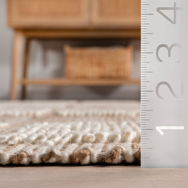Nuloom Oden Textured Jute And Wool Area Rug Ivory