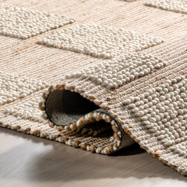 Nuloom Oden Textured Jute And Wool Area Rug Ivory