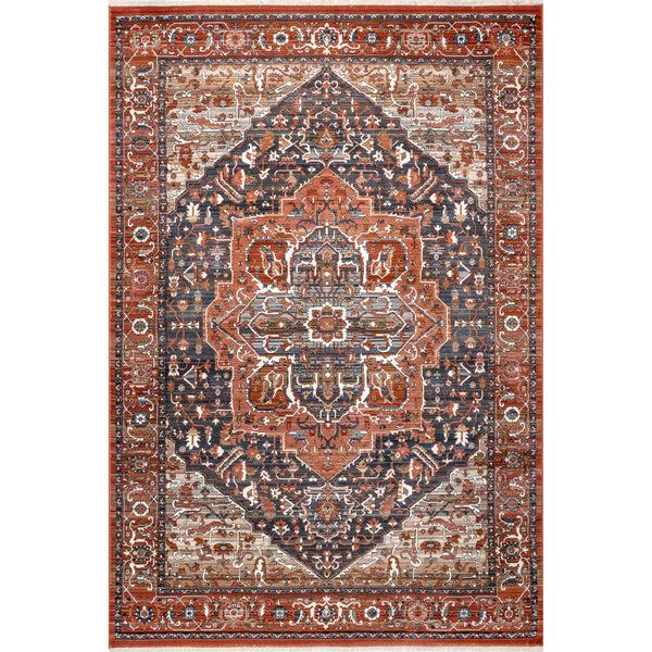 nuloom Oliveira Floral Medallion Fringe Red nuloom Oliveira Floral Medallion Fringe Red