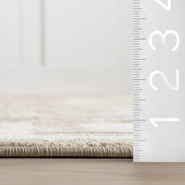Nuloom Olvera Geometric Bordered Area Rug Beige