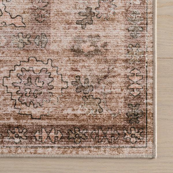 Nuloom Nuloom Omellia Traditional Floral Washable Area Rug Peach