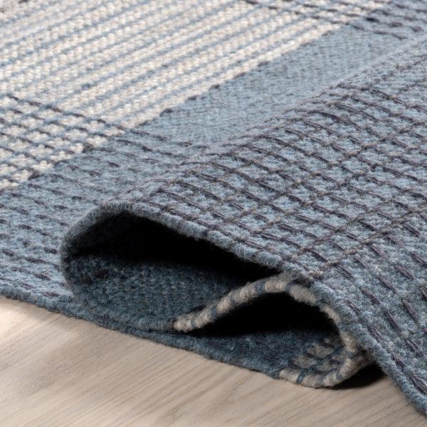 Nuloom Oregon Plaid Wool Area Rug Blue