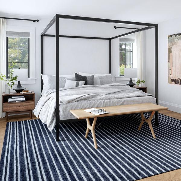 Nuloom Pacific Striped Wool Area Rug Blue