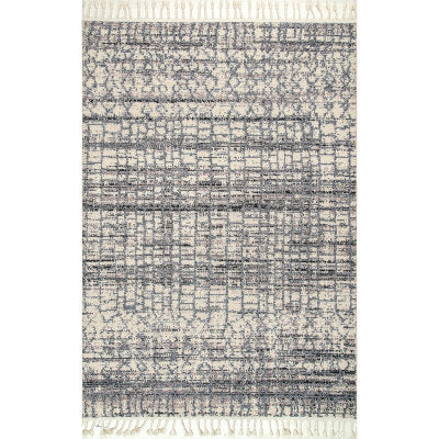 nuloom Pamela Moroccan Tassel Rug Grey Multi