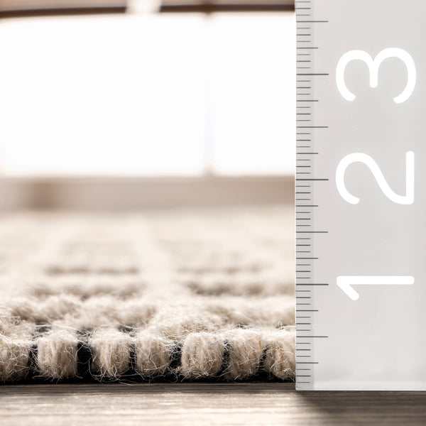 Nuloom Parker Check Textured Area Rug Ivory