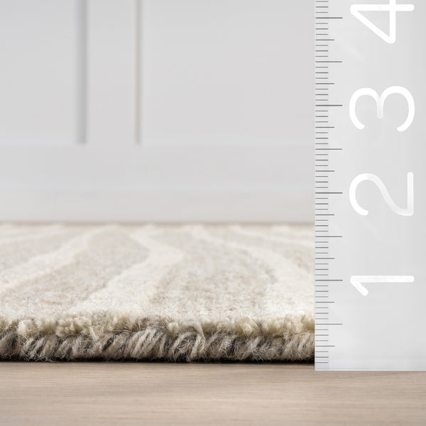 Nuloom Parsa Striped Wool Area Rug Beige