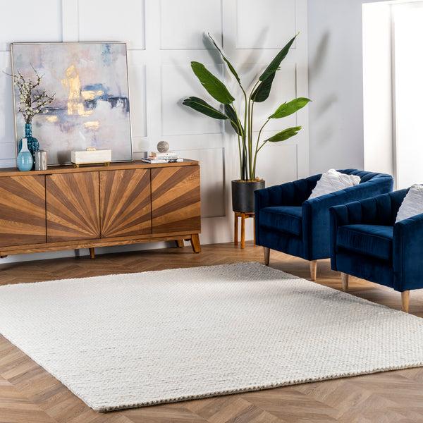 Nuloom Penelope Braided Wool Area Rug Off White