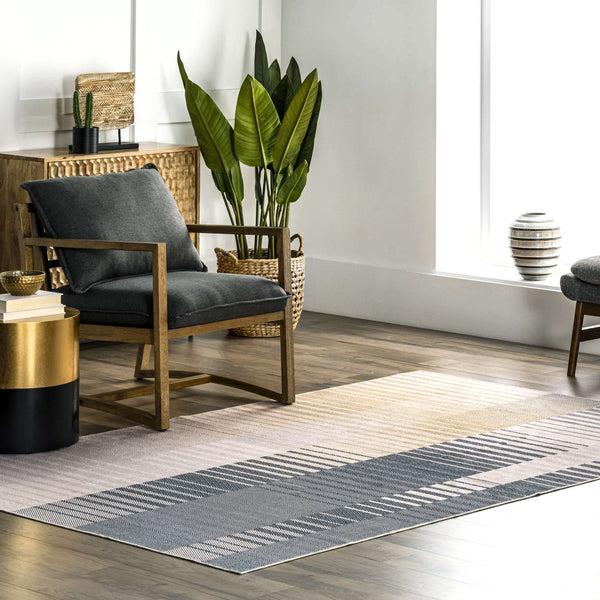 Nuloom Pia Washable Striped Area Rug Beige