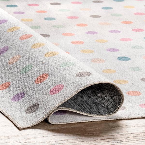 Nuloom Polka Dotted Washable Area Rug Ivory