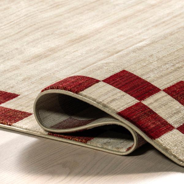 Nuloom Pompeii Checked Border Area Rug Red