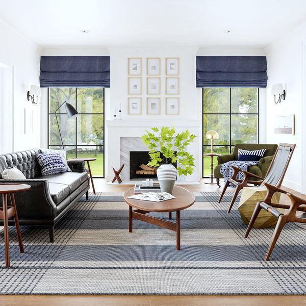 Nuloom Portland Plaid Wool Area Rug Blue