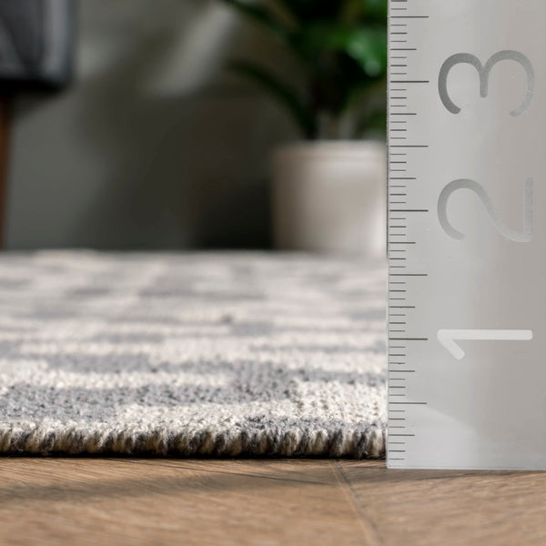 Nuloom Priya Chevron Cotton Tassel Area Rug Grey