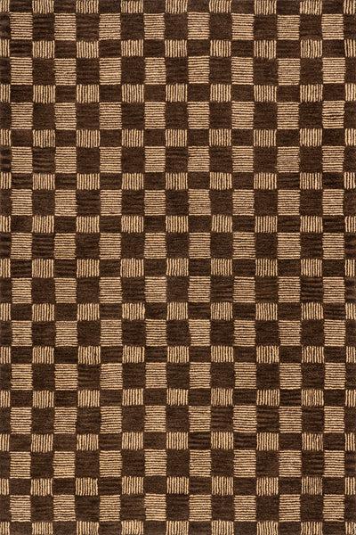 nuloom Quince Checkered Wool Area Rug Brown