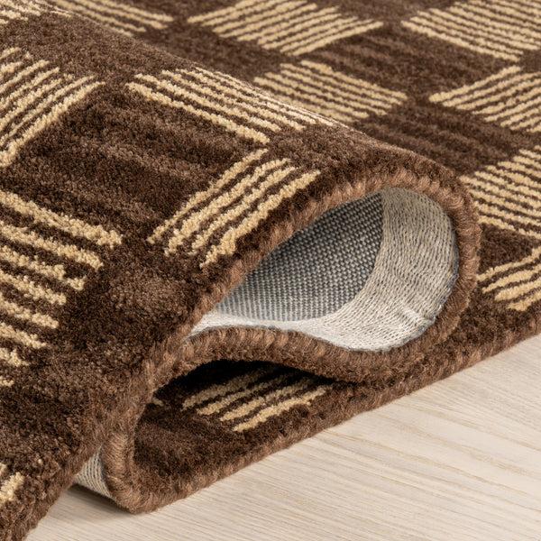 Nuloom Quince Checkered Wool Area Rug Brown