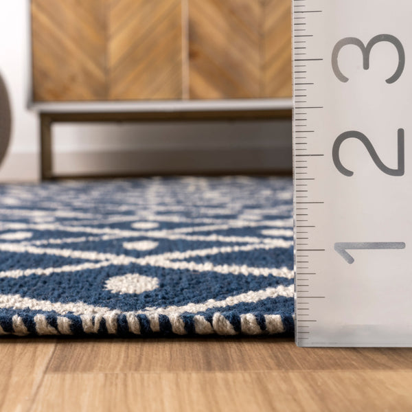Nuloom Quinn Flatweave Corner Tassel Area Rug Blue