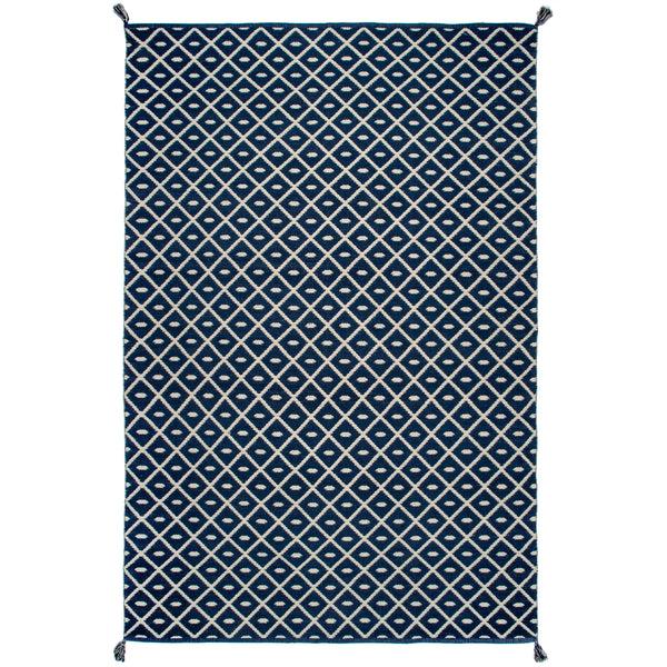 nuloom Quinn Flatweave Corner Tassel Area Rug Blue