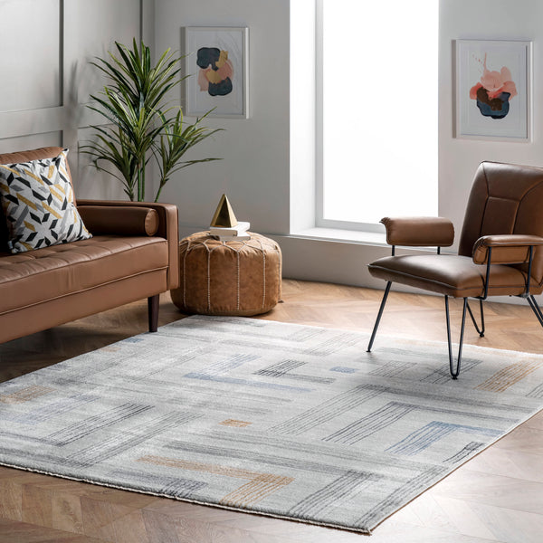 Nuloom Rani Geometric Angles Area Rug Light Grey