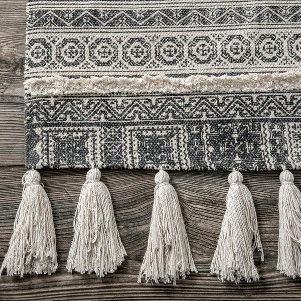 Nuloom Rasmus Greek Frieze Stripes Area Rug Gray